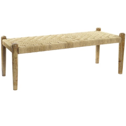 Taboret DKD Home Decor 145 x 55 x 49 cm Naturalny Brązowy Sznurek Drewno mango