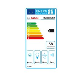 Okap konwencjonalny BOSCH DWB67IM50 60 cm 720 m3/h 52 dB 250W Stal B