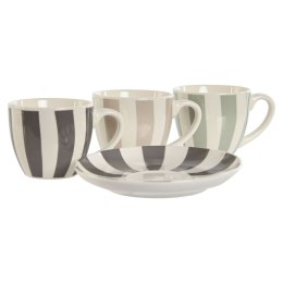 Zestaw 6 filiżanek z talerzykami Home ESPRIT Kolor Zielony Beżowy Szary Porcelana 90 ml 8,5 x 6,2 x 5,5 cm