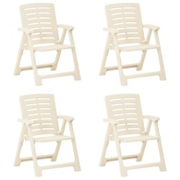 Krzesła ogrodowe, 4 szt., plastikowe, białe