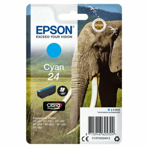 Oryginalny Wkład Atramentowy Epson Cartucho 24 cian Turkusowy 4,6 ml