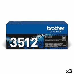 Toner Oryginalny Brother TN3512 Czarny (3 Sztuk)