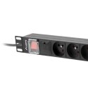 Zasilacz 19" 6 Tomas Schuko Lanberg PDU-06E-0200-BK (2 m)