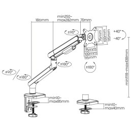 Uchwyt Stołowy do Monitora Ergo Office ER-751 17