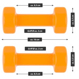 MAXXIVA Zestaw hantli winylowych 2 x 1,5 kg, pomarańczowy