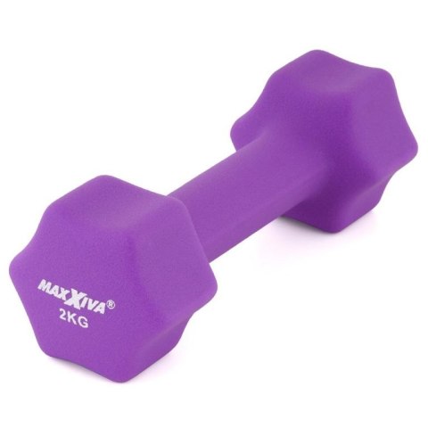 MAXXIVA Zestaw hantli z pokrowcem neoprenowym 2 x 2 kg, fiol MAXXIVA Zestaw hantli z pokrowcem neoprenowym 2 x 2 kg, fiol