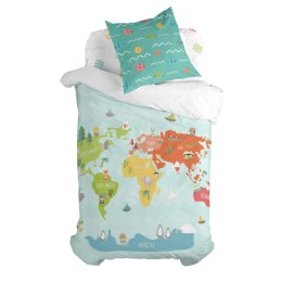 Komplet poszewek na kołdrę HappyFriday Happynois World Map Wielokolorowy Łóżko 80 2 Części