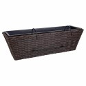 Donica na balustrady Alexandra House Living Brązowy Żelazo Rattan Plastikowy 20 x 19 x 61 cm