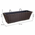 Donica na balustrady Alexandra House Living Brązowy Żelazo Rattan Plastikowy 20 x 19 x 61 cm