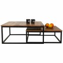 Zestaw 2 stołów Alexandra House Living Naturalny Żelazo Drewno mango 75 x 34 x 75 cm