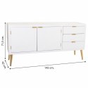 Kredens Alexandra House Living Biały Złoty Drewno MDF 42 x 71 x 145 cm