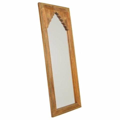 Lustro ścienne Alexandra House Living Brązowy Mosiądz Drewno mango Drewno MDF 2 x 121 x 45 cm