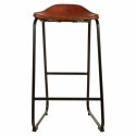 Taboret Alexandra House Living Brązowy Czarny Skórzany Żelazo 46 x 80 x 46 cm