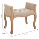 Taboret Alexandra House Living Krem Drewno kauczukowe 48 x 60 x 71 cm