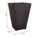 Doniczka Alexandra House Living Brązowy Żelazo Rattan Plastikowy 28 x 40 x 28 cm