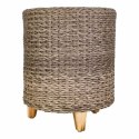 Taboret Alexandra House Living Szary Drewno rattan syntetyczny 40 x 48 x 40 cm