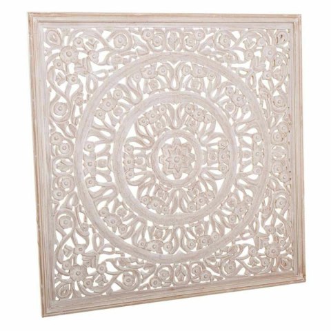 Dekoracja ścienna Alexandra House Living Biały Drewno MDF 4 x 120 x 120 cm