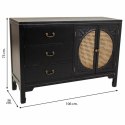 Kredens Alexandra House Living Czarny Rattan Drewno świerkowe 36 x 73 x 106 cm