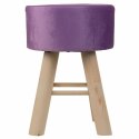 Taboret Alexandra House Living Purpura Aksamit Bambus Sosna Gąbka Drewno MDF 32 x 44 x 32 cm