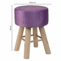 Taboret Alexandra House Living Purpura Aksamit Bambus Sosna Gąbka Drewno MDF 32 x 44 x 32 cm