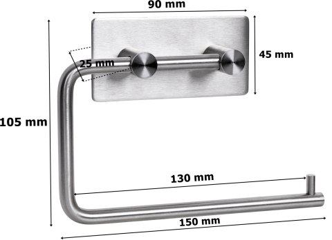 Uchwyt na papier toaletowy BOZAN srebrny