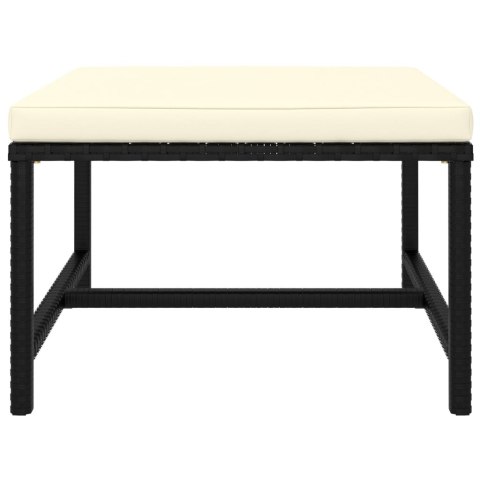 9-cz. zestaw wypoczynkowy do ogrodu, poduszki, rattan PE czarny