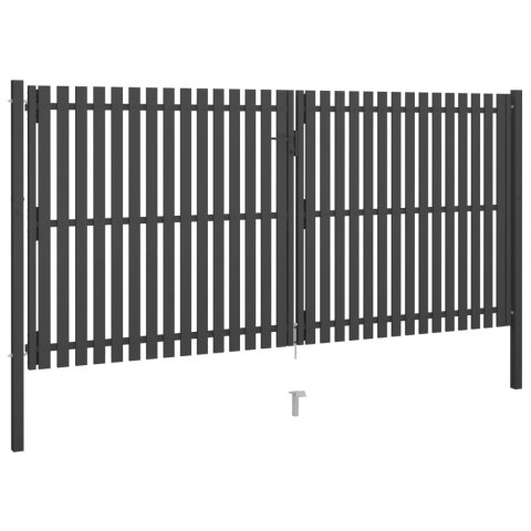 Poartă de gard grădină, antracit, 4 x 2,25 m, oțel Poartă de gard grădină, antracit, 4 x 2,25 m, oțel