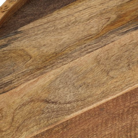 Stolik kawowy, lite drewno mango i stal, 50 x 40 cm