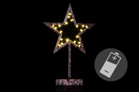 Świąteczna dekoracja - brązowa gwiazda na stojaku