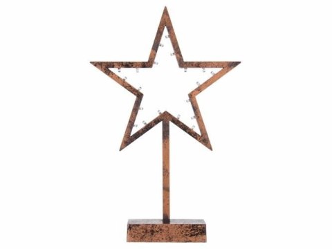 Świąteczna dekoracja - brązowa gwiazda na stojaku