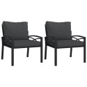 Patio Chairs with Gray Cushions 2 pcs 26.8"x29.9"x31.1" Steel