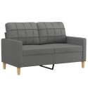 2-osobowa sofa z poduszkami, ciemnoszara, 120 cm, tkanina