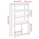 Szafka, czarna, 80x35x154 cm, lite drewno sosnowe