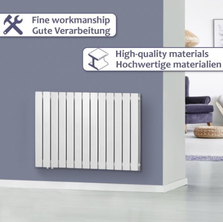 Aquamarin Grzejnik Poziomy, 600 x 886 x 69 mm