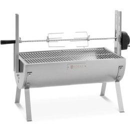 Grill węglowy z rożnem obrotowym elektrycznym do pieczenia prosiaka 4 W 15 kg 82 cm