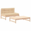 2 Piece Patio Lounge Set with Cushions Solid Wood