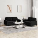 2 Piece Sofa Set with Cushions Black Velvet