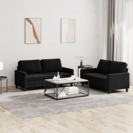 2 Piece Sofa Set with Cushions Black Velvet