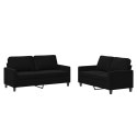 2 Piece Sofa Set with Cushions Black Velvet