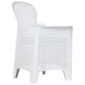 7 Piece Patio Dining Set Plastic White Rattan Look