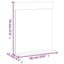 Bathroom Mirror with Shelf BERG White 23.6"x4.7"x27.6" Solid Wood