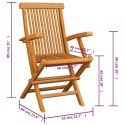 Patio Chairs with Gray Cushions 4 pcs Solid Teak Wood