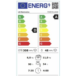 Washer - Dryer LG F4DR7011AGW 1400 rpm 11 kg/6 kg Biały