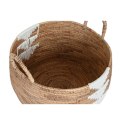 Zestaw koszyków DKD Home Decor Biały Naturalny Sznurek Trawa morska Boho 55 x 55 x 40 cm