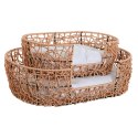 Łóżko dla zwierząt domowych Home ESPRIT Biały Jasnobrązowy Metal rattan syntetyczny 50 x 35 x 14 cm (2 Części)