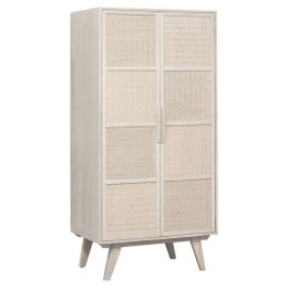 Kredens Home ESPRIT Biały Rattan Drewno mango 87 x 55 x 178 cm