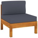 10 Piece Patio Lounge Set with Dark Gray Cushions Acacia Wood