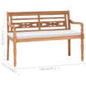 Batavia Bench with Cushions 47.2" Teak