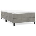 Box Spring Bed with Mattress Light Gray 39.4"x74.8" Twin Velvet