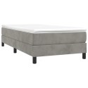 Box Spring Bed with Mattress Light Gray 39.4"x74.8" Twin Velvet